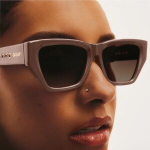 Quay Australia Brown Geometric Glasses